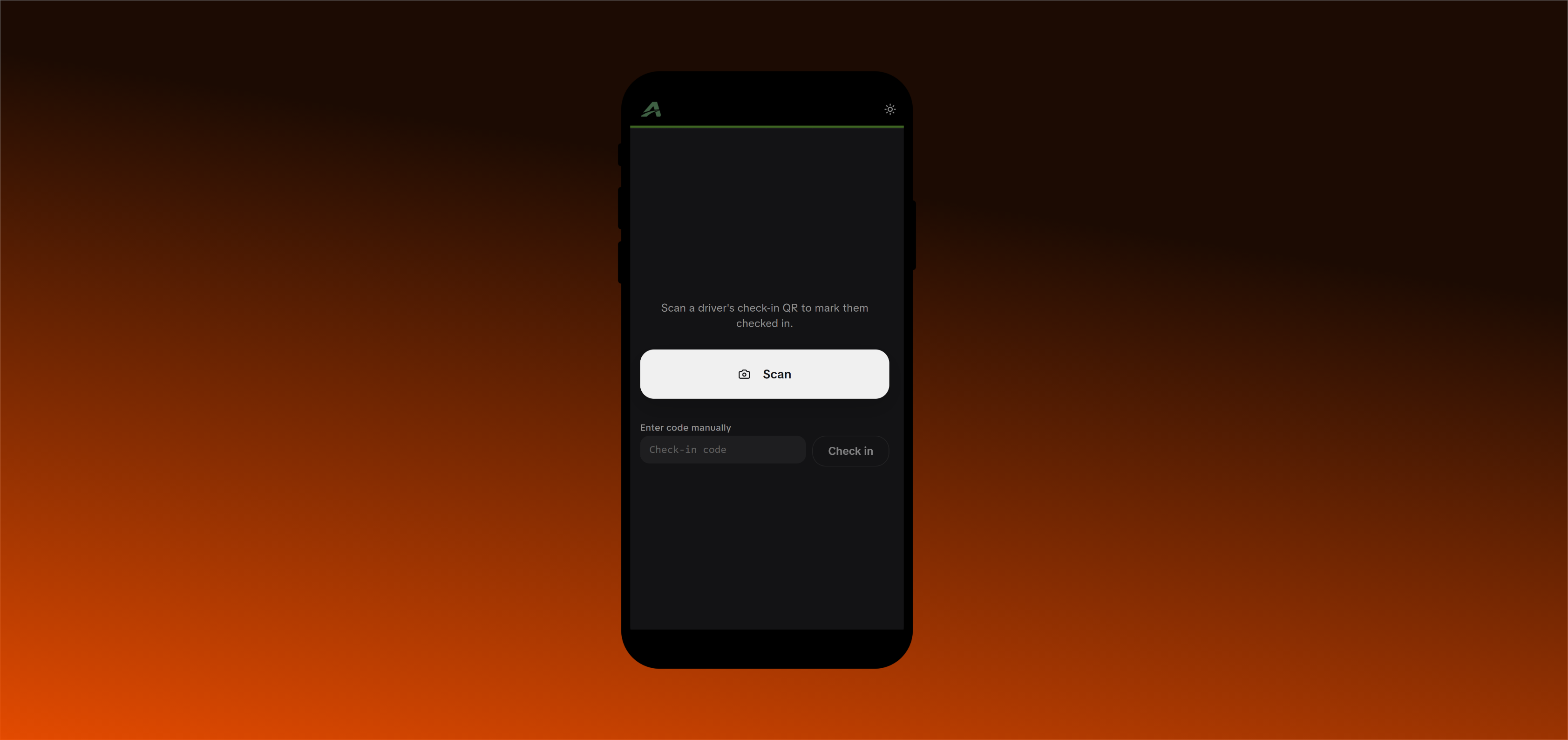 The idle screen. One big Scan button, plus a manual-entry box and Install.